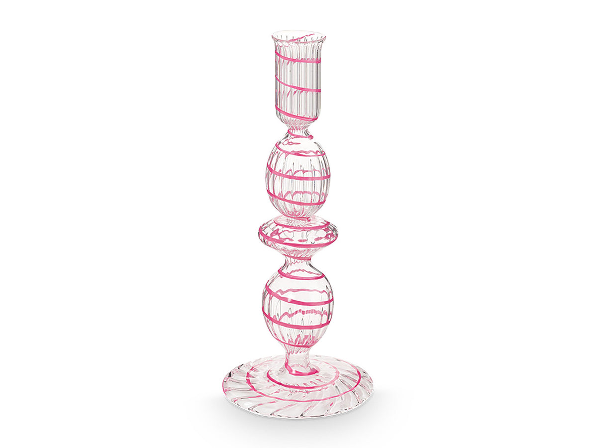 PIP STUDIO Swirl Pink Glas Kerzenständer 20cm Freisteller 2