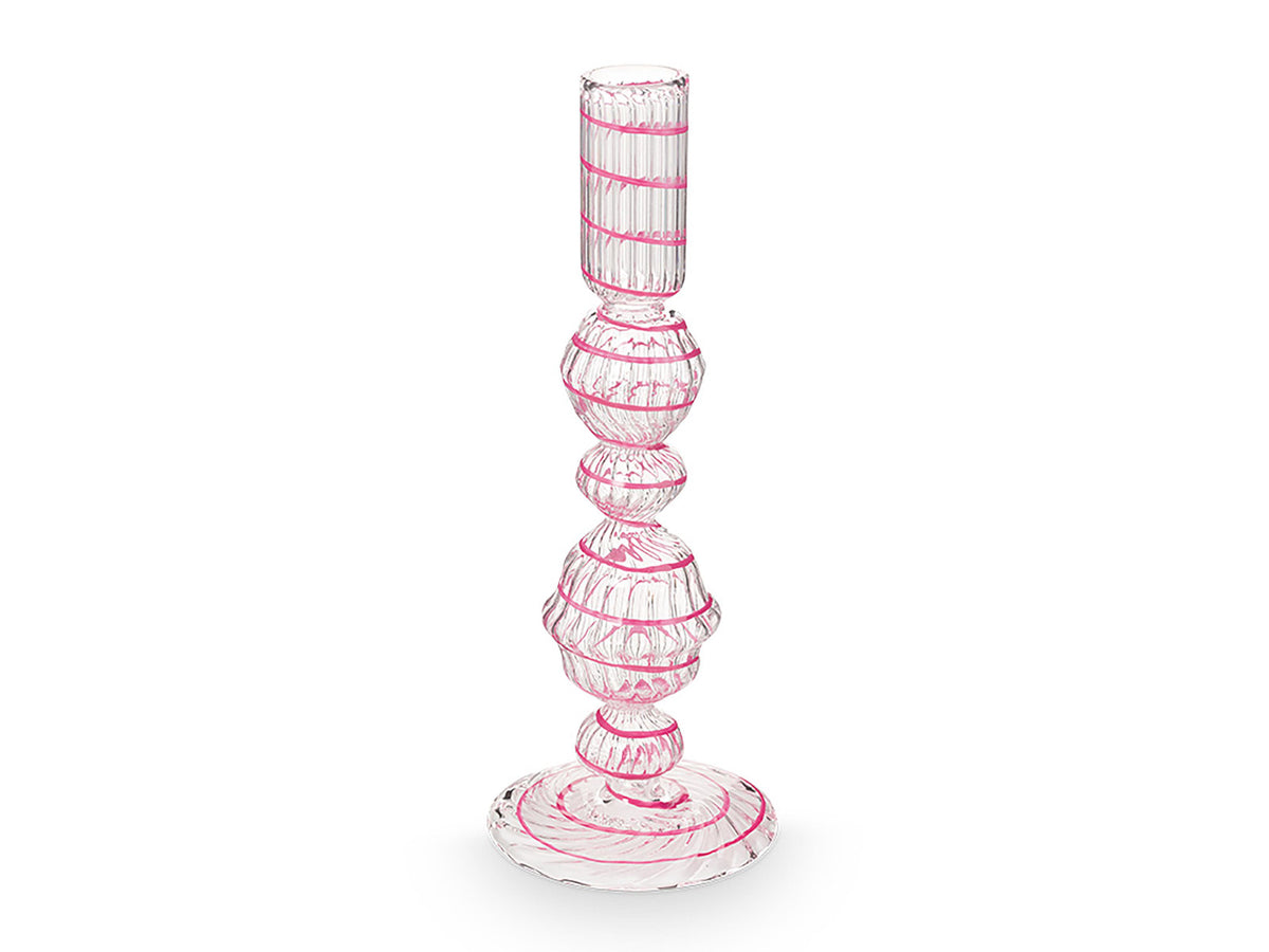 PIP STUDIO Swirl Pink Glas Kerzenständer 22cm Freisteller 2