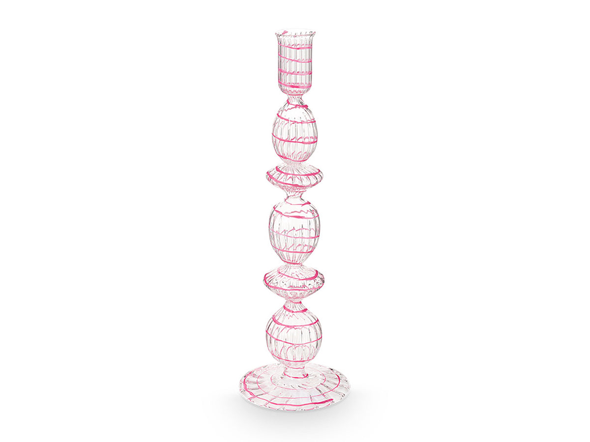 PIP STUDIO Swirl Pink Glas Kerzenständer 28cm Freisteller 1