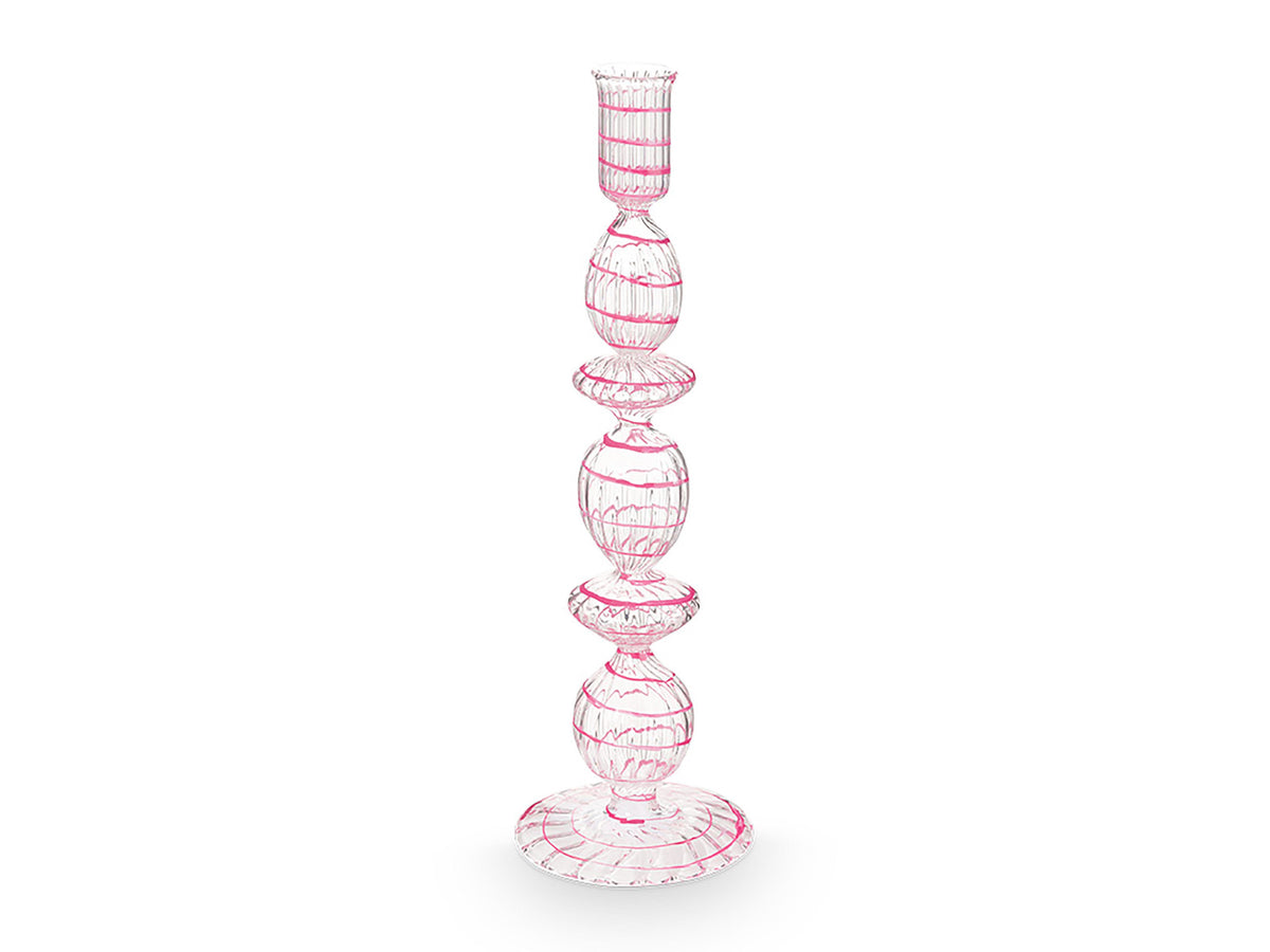 PIP STUDIO Swirl Pink Glas Kerzenständer 28cm Freisteller 2