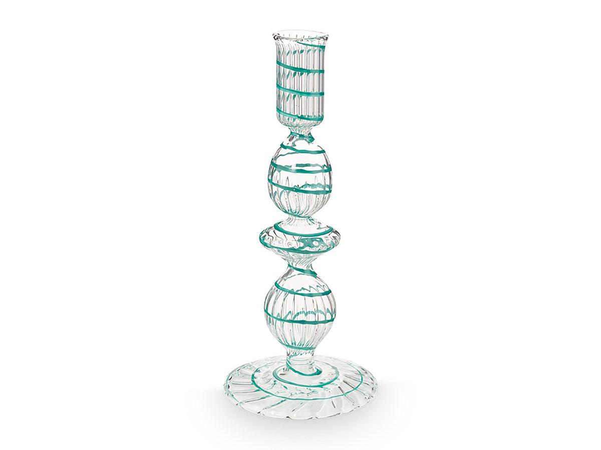 PIP STUDIO Swirl Light Blue Glas Kerzenständer 20cm Freisteller 2