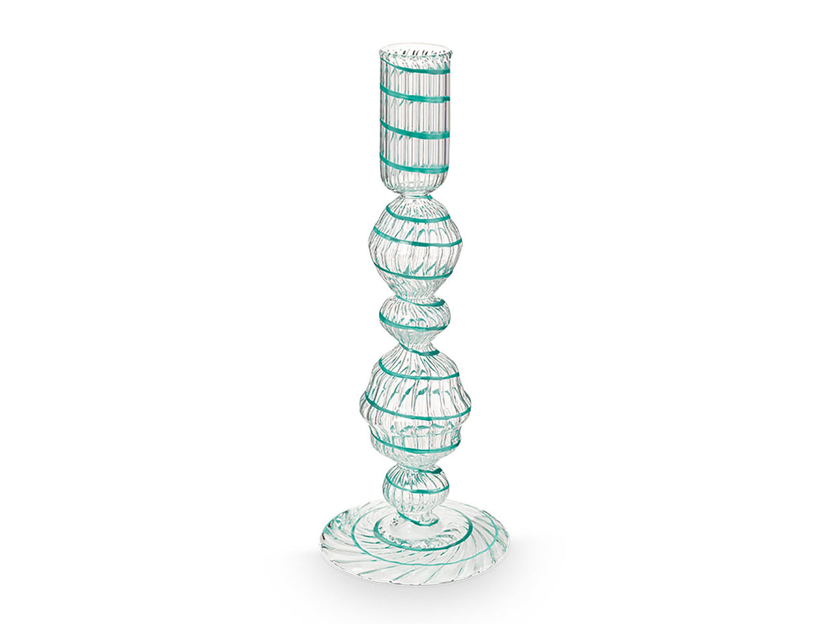PIP STUDIO Swirl Light Blue Glas Kerzenständer 22cm Freisteller 2