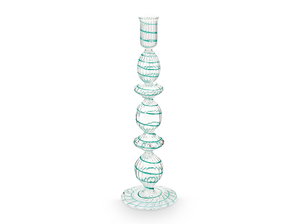 PIP STUDIO Swirl Light Blue Glas Kerzenständer 28cm Freisteller 1