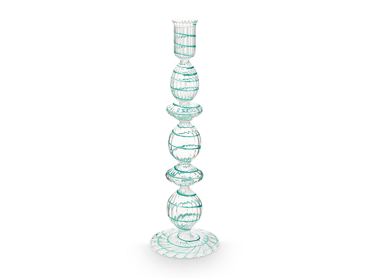 PIP STUDIO Swirl Light Blue Glas Kerzenständer 28cm Freisteller 2