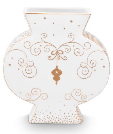 PIP STUDIO Royal Winter White Vase flach 16,5cm Freisteller