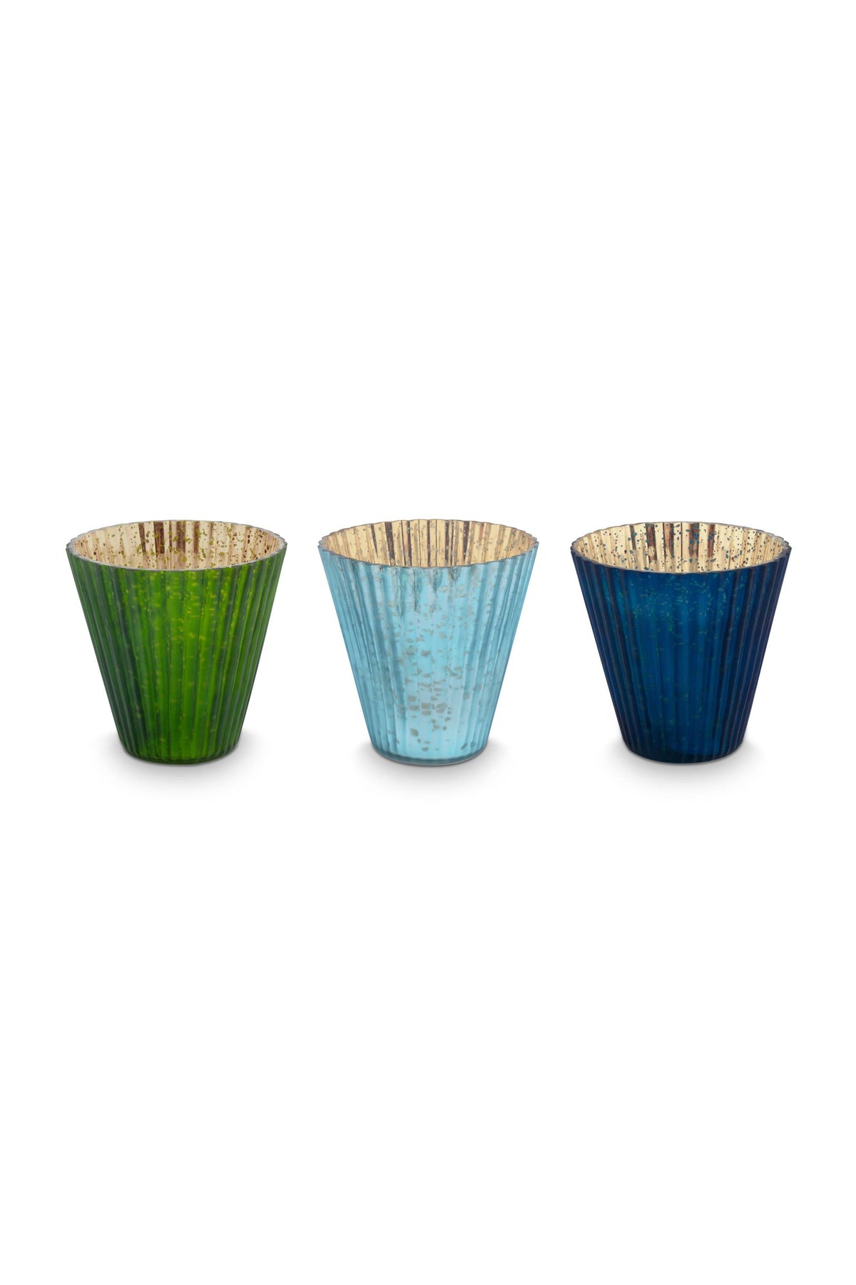 PIP STUDIO Love Birds Teelichthalter Glas blau 3er Set Freisteller 1