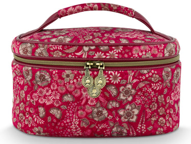 PIP STUDIO Cleo Kosmetiktasche gesteppt Daisy Dreams rot 26cm Freisteller 1