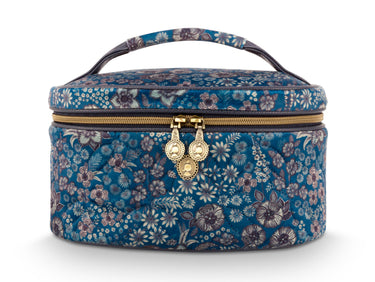 PIP STUDIO Cleo Kosmetiktasche gesteppt Daisy Dreams blau 26cm Freisteller 1