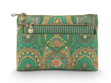 PIP STUDIO Caryn Kosmetiktasche Combi Jabali grün 26cm Freisteller 1