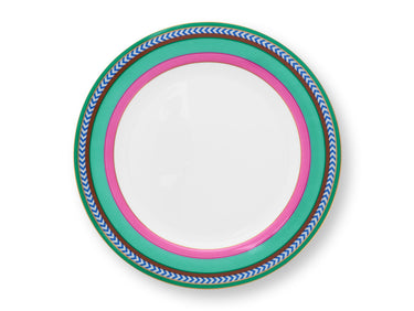 PIP STUDIO Chique Stripes Frühstücksteller pink-green 23cm Freisteller oben