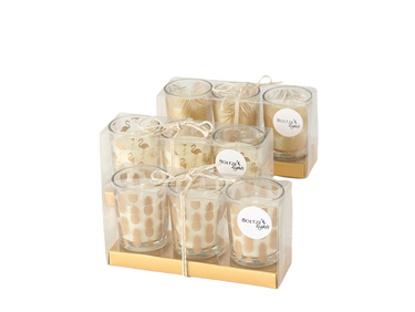 Boltze Kerzentopf sortiert gold 6 cm 3tlg Freisteller