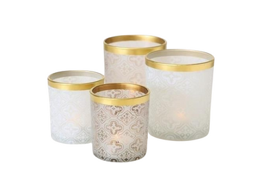 Boltze Maroco Windlicht sortiert weiss 8 cm ( 1 Stück ) Freisteller