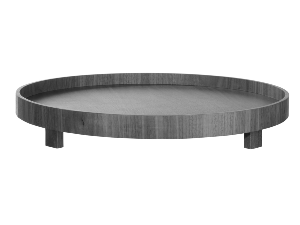 ASA Selection wood Walnuss Tablett auf Fuß Ø 40cm Freisteller 1