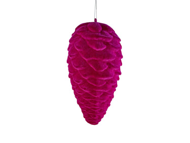 Werner Voß Hänger Tannenzapfen magenta beflockt 23cm Freisteller