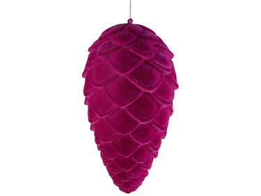 Werner Voß Hänger Tannenzapfen magenta beflockt 29cm Freisteller