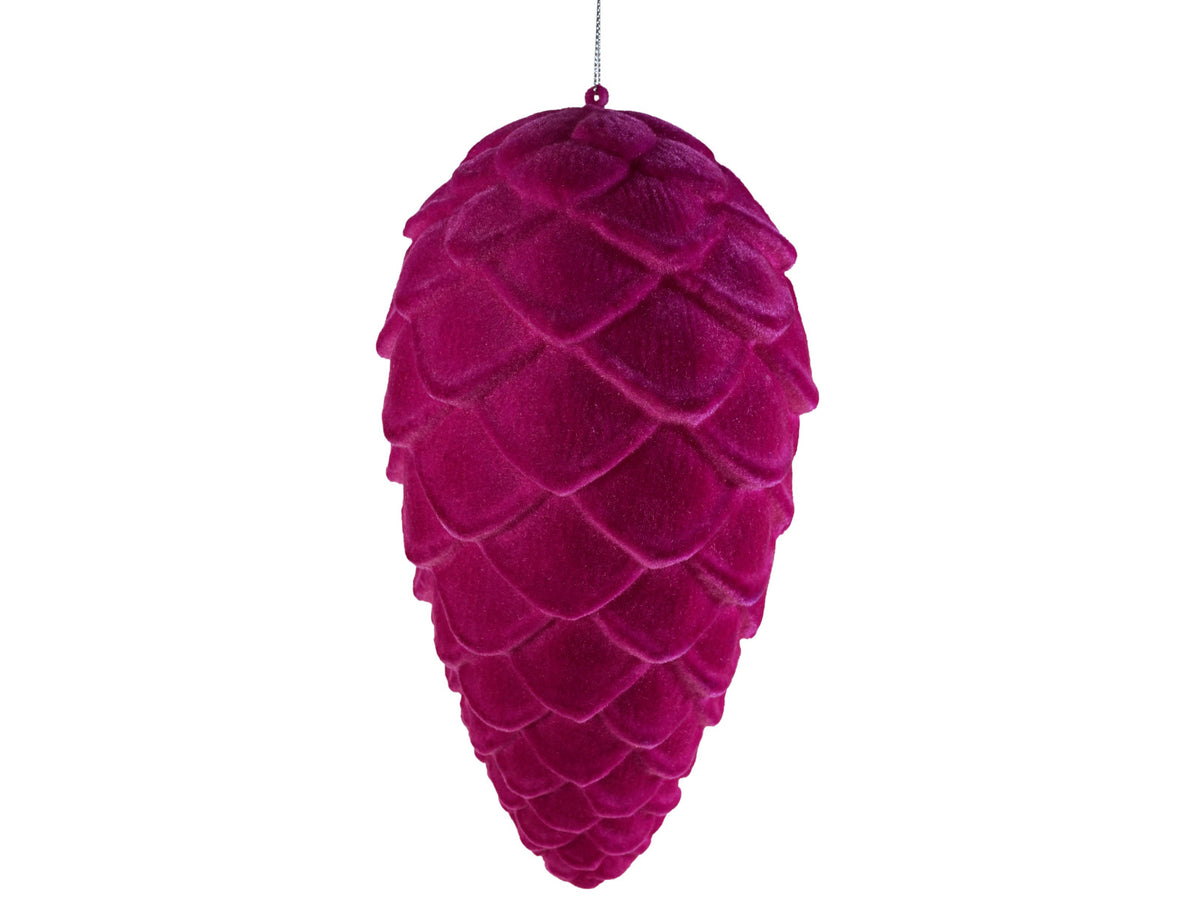 Werner Voß Hänger Tannenzapfen magenta beflockt 29cm Freisteller