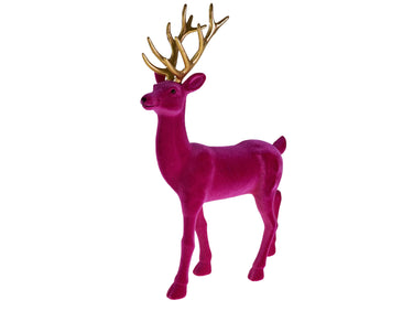 Werner Voß Hirsch magenta beflockt 45cm Freisteller