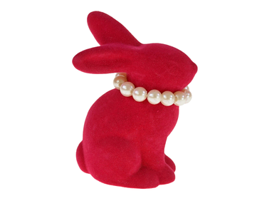 Werner Voß Hase mit Perlenkette pink 6,5x4,5x9cm