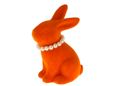 Werner Voß Hase mit Perlenkette orange 9,2x6,5x13cm