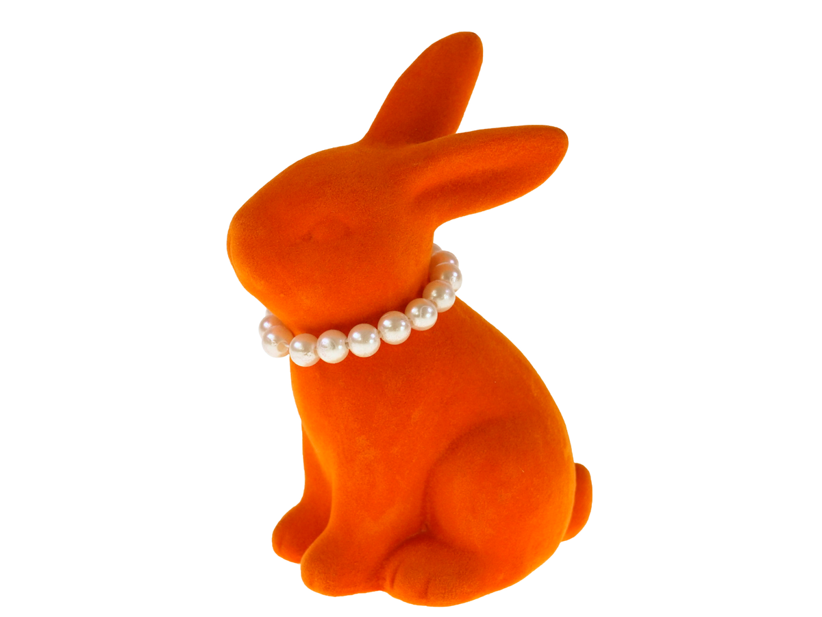 Werner Voß Hase mit Perlenkette orange 9,2x6,5x13cm