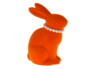 Werner Voß Hase mit Perlenkette orange 11,5x8x16cm