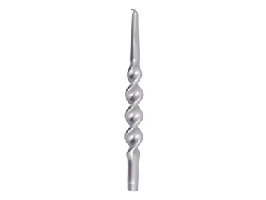 Greengate Kerze semi twisted silver large 2 Stück Freisteller