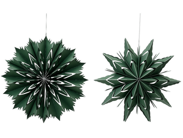 Decoris Dekoanhänger Stern Papier grün sortiert 30cm (1 Stück)