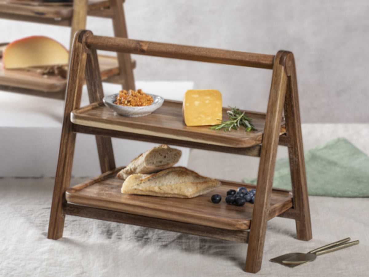ladelle GATHER Servierturm akazie 2-etagig Lifestyle 1