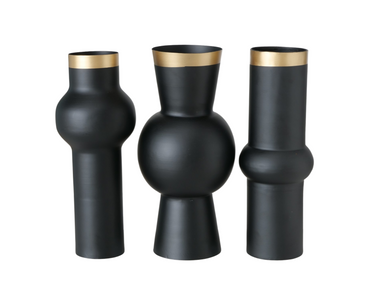 Boltze Varnjo Vase Eisen schwarz sortiert 30 cm (1 Stück) Freisteller