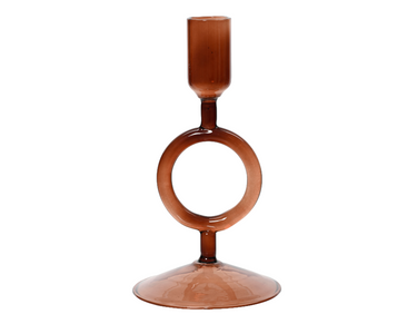 Decoris Kerzenhalter Glas braun 16cm