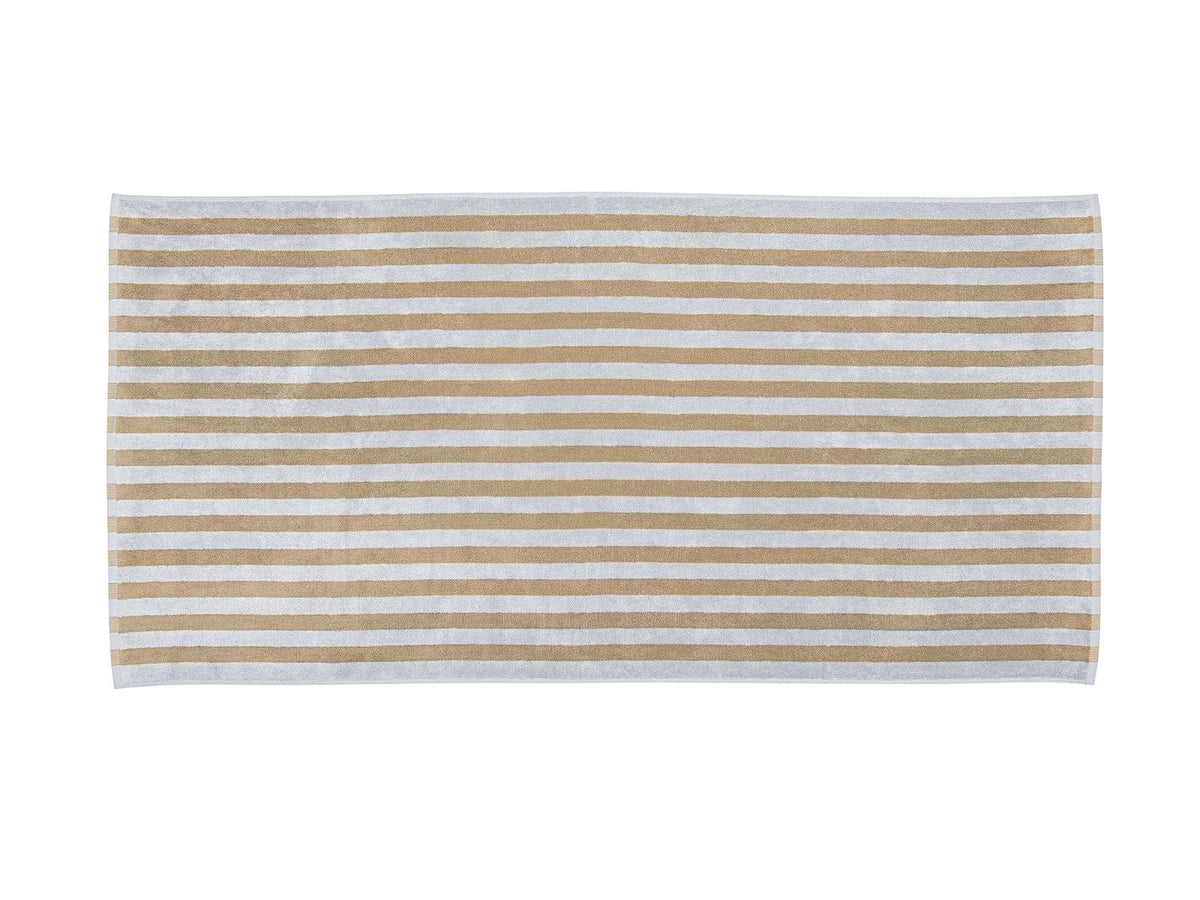 Blomus ARTO Badetuch micro chip/tan thick stripe 70x140cm Freisteller 1
