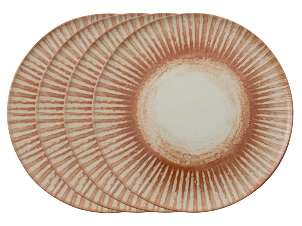 Rosenthal Arthur Krupp Stoneware Sunlight Red Pizzateller 32cm Set4 Freisteller 1