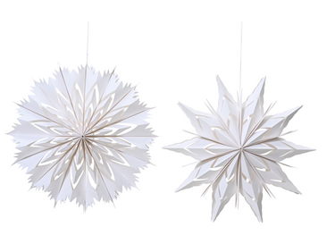 Decoris Dekoanhänger weiß Stern Papier sortiert 40cm (1 Stück)