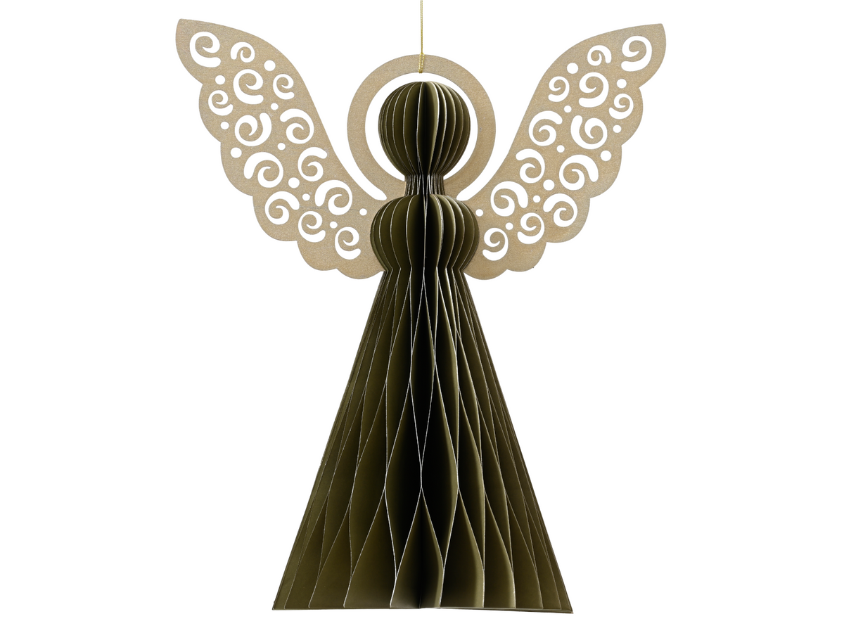 Decoris Engel Papier grün 8cm