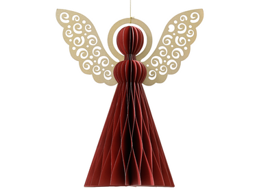 Decoris Engel Papier rot 8cm