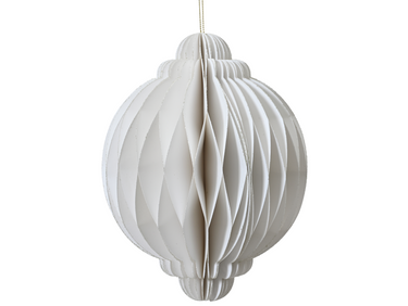Decoris Zwiebel Papier weiß 15cm