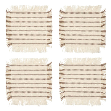 Broste Copenhagen Elouise Untersetzer off white/fungi grey 10x10cm Set4 Freisteller