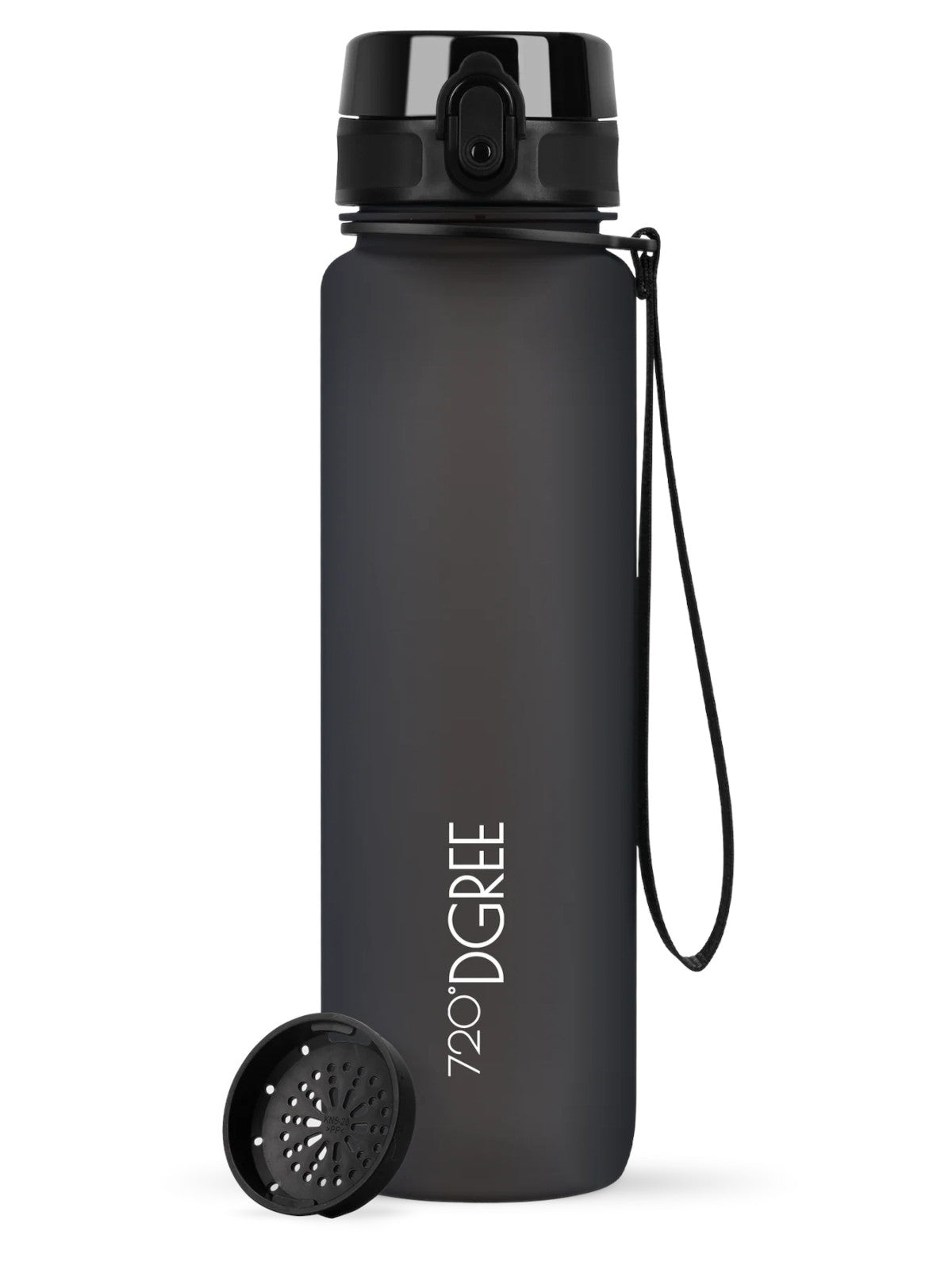 720°DGREE Trinkflasche uberBottle softTouch mit Sieb onyx black 1l Freisteller 1