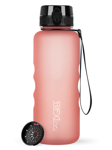 720°DGREE Trinkflasche uberBottle softTouch mit Sieb flamingo pink 1,5l Freisteller 1