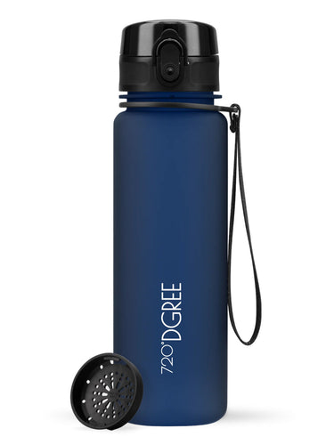 720°DGREE Trinkflasche uberBottle softTouch mit Sieb sapphire blue 0,5l Freisteller 1