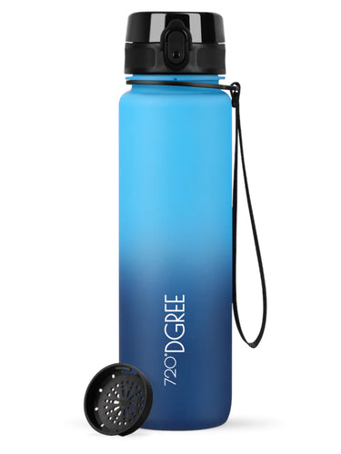 720°DGREE Trinkflasche uberBottle softTouch mit Sieb sky blue/sapphire blue 1l Freisteller 1