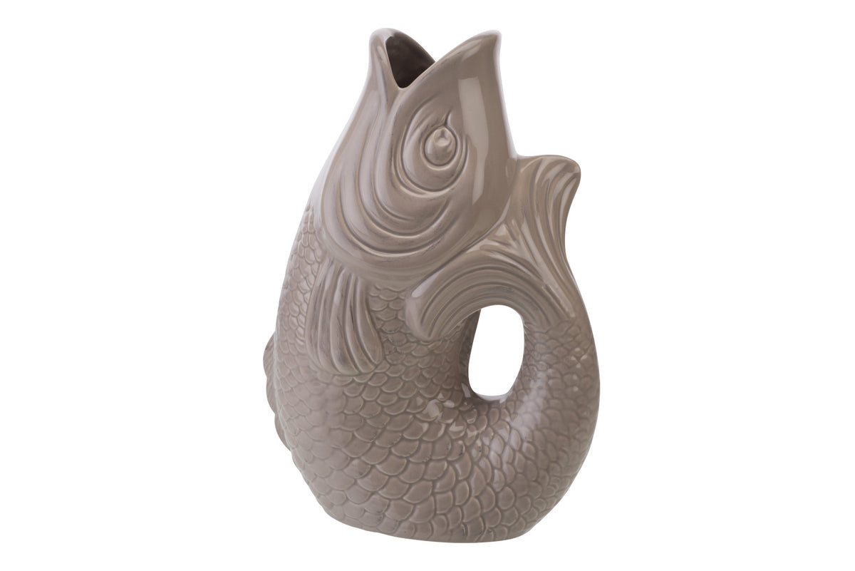 Giftcompany Monsieur Carafon Vase / Karaffe Fisch S sandstone 1,2l Freisteller