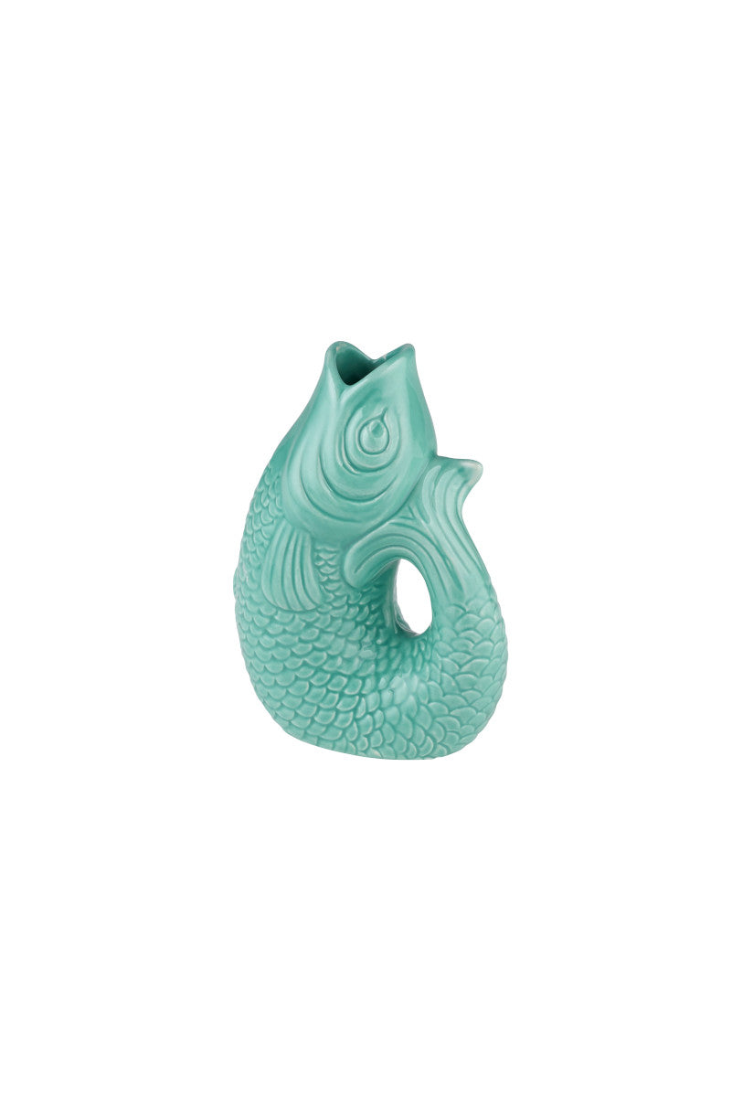 Giftcompany Monsieur Carafon Vase / Karaffe Fisch XS mint cream 0,2l Freisteller