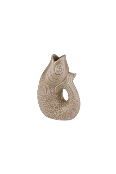 Giftcompany Monsieur Carafon Vase / Karaffe Fisch XS sandstone 0,2l Freisteller