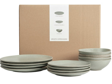 Broste Copenhagen NORDIC MARSH Geschirrset mittag für Vier 12tlg Freisteller 1