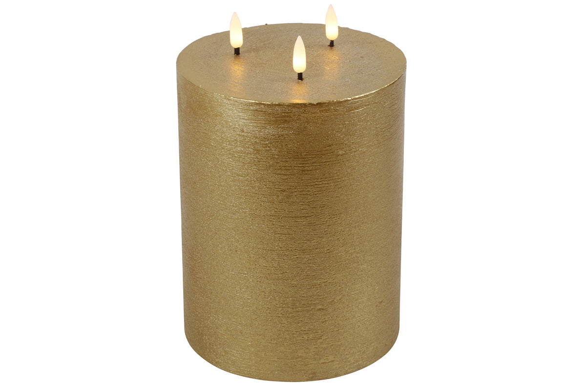 Decostar Stumpenkerze LED Lyon L gold 22,5cm Freisteller