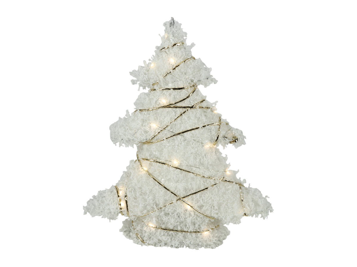 Decostar Weihnachtsbaum LED Bling S schnee/gold 30cm Freisteller