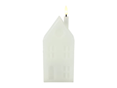 Decostar Haus Kerze LED Lyon L weiß 20cm Freisteller