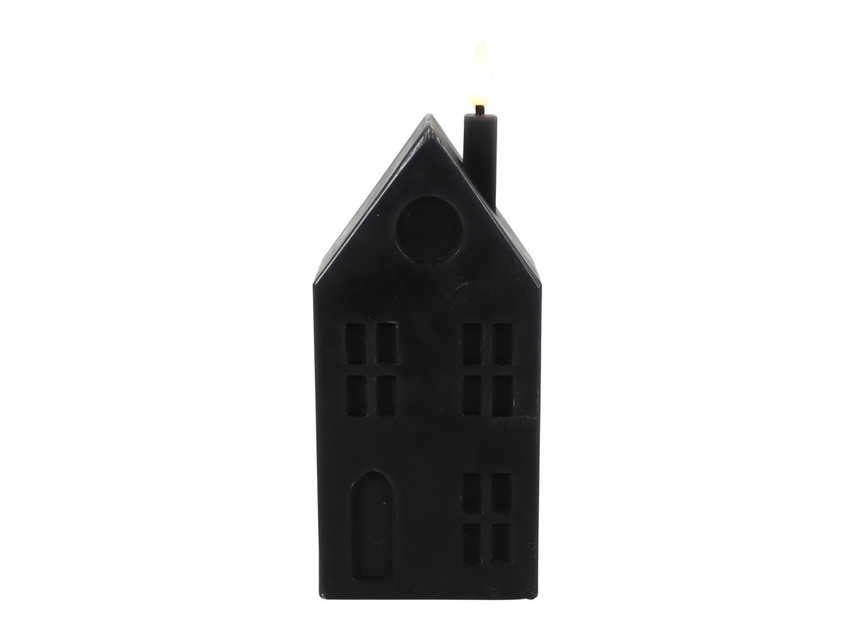 Decostar Haus Kerze LED Lyon L schwarz 20cm Freisteller