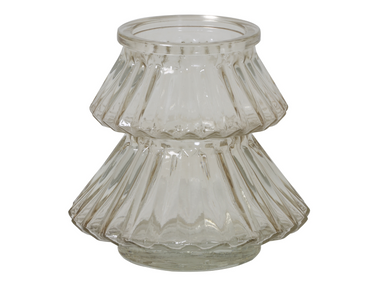 Light & Living TREE Teelicht Glas hell Grau Ø 11 cm Freisteller